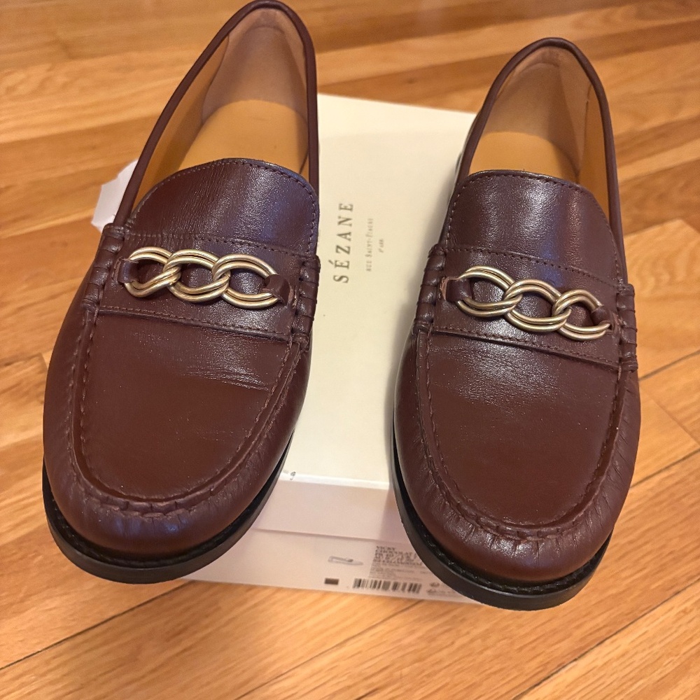 Sezane Vicky Loafers Smooth Chocolate - Size US 9 - Picture 4 of 5